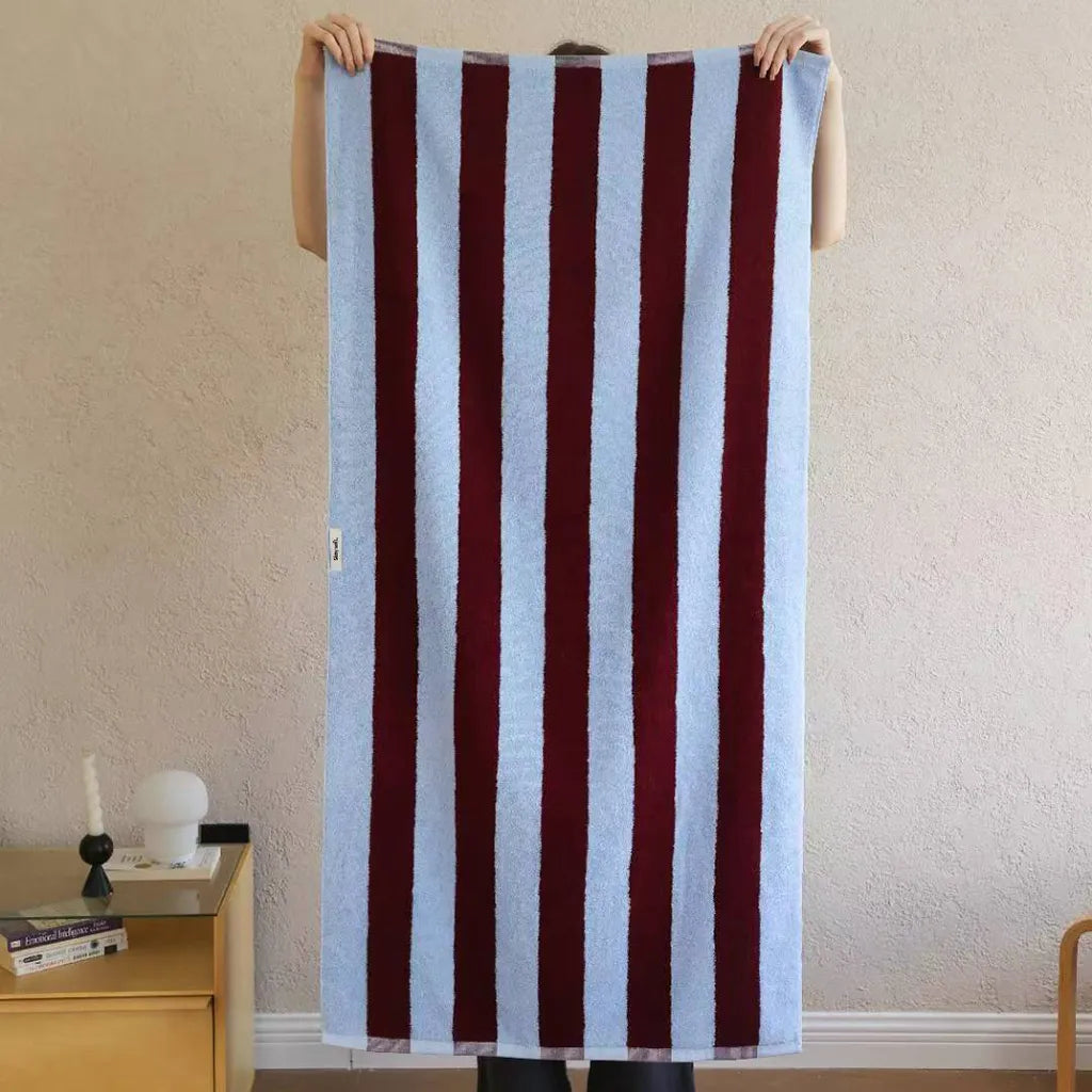 Vintage Striped Towel Blue 70 x 140 cm