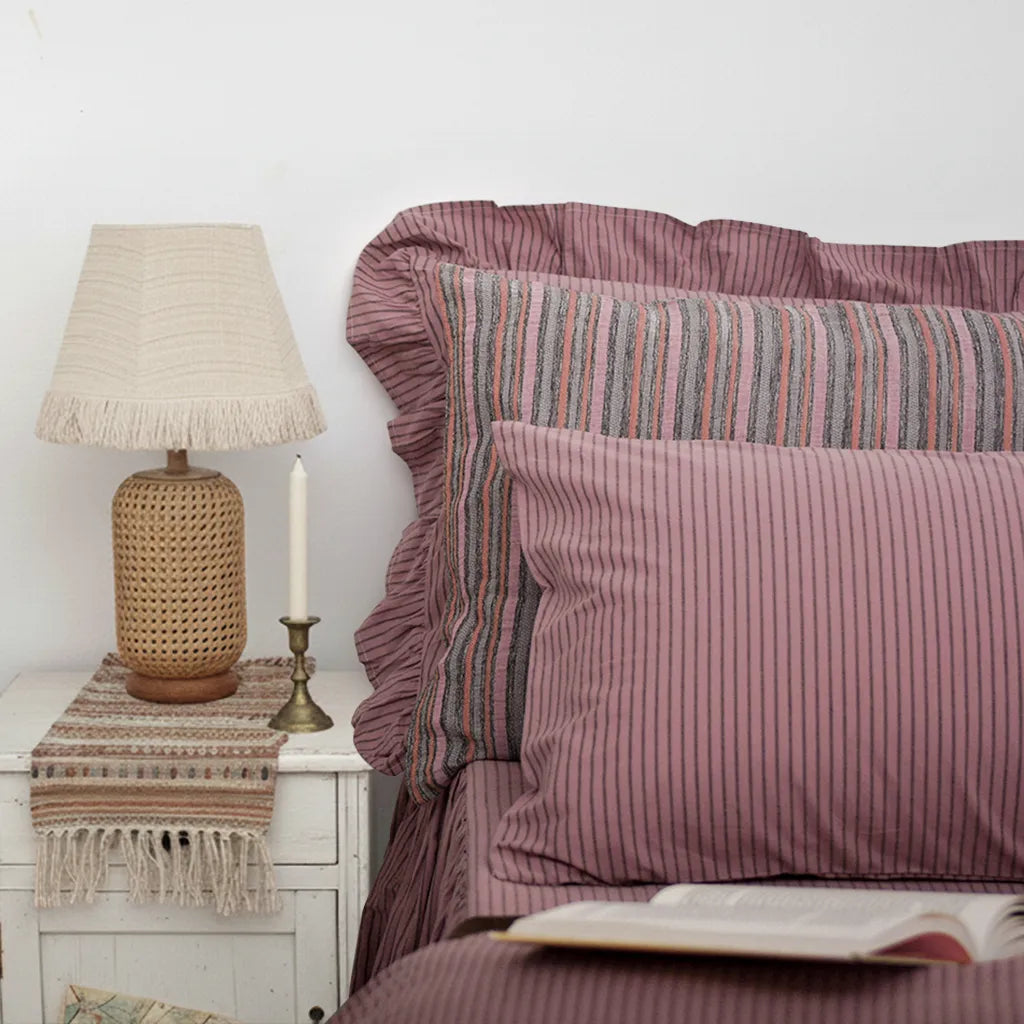 Purple Striped Bedding Set