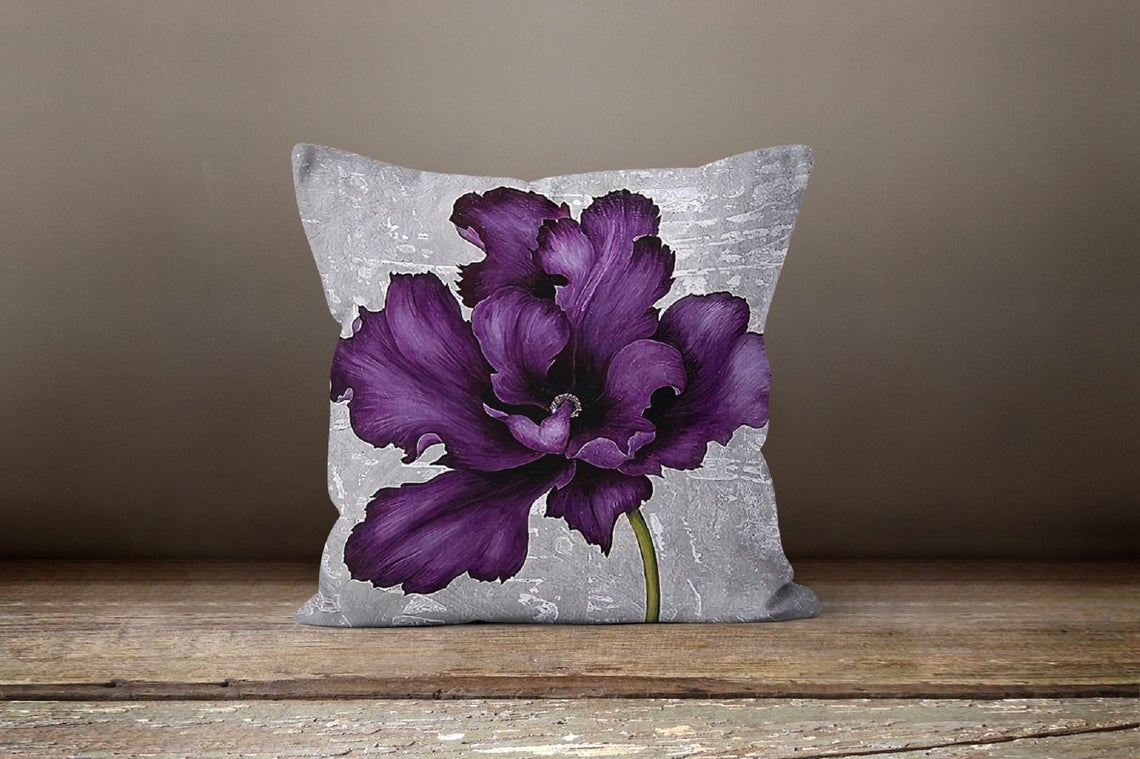 Purple Floral Cushion Covers Violet
