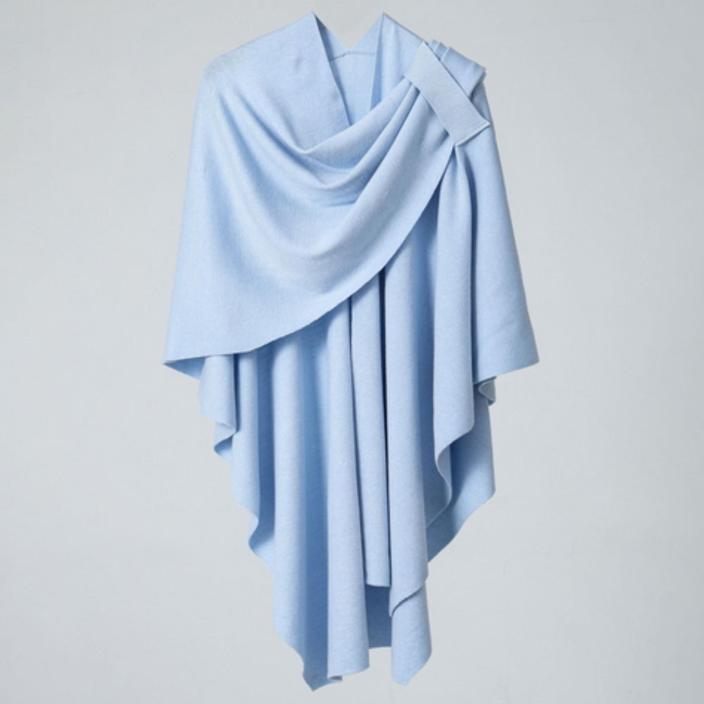 Virelli Poncho Lightweight Shawl Coat Sky Frost