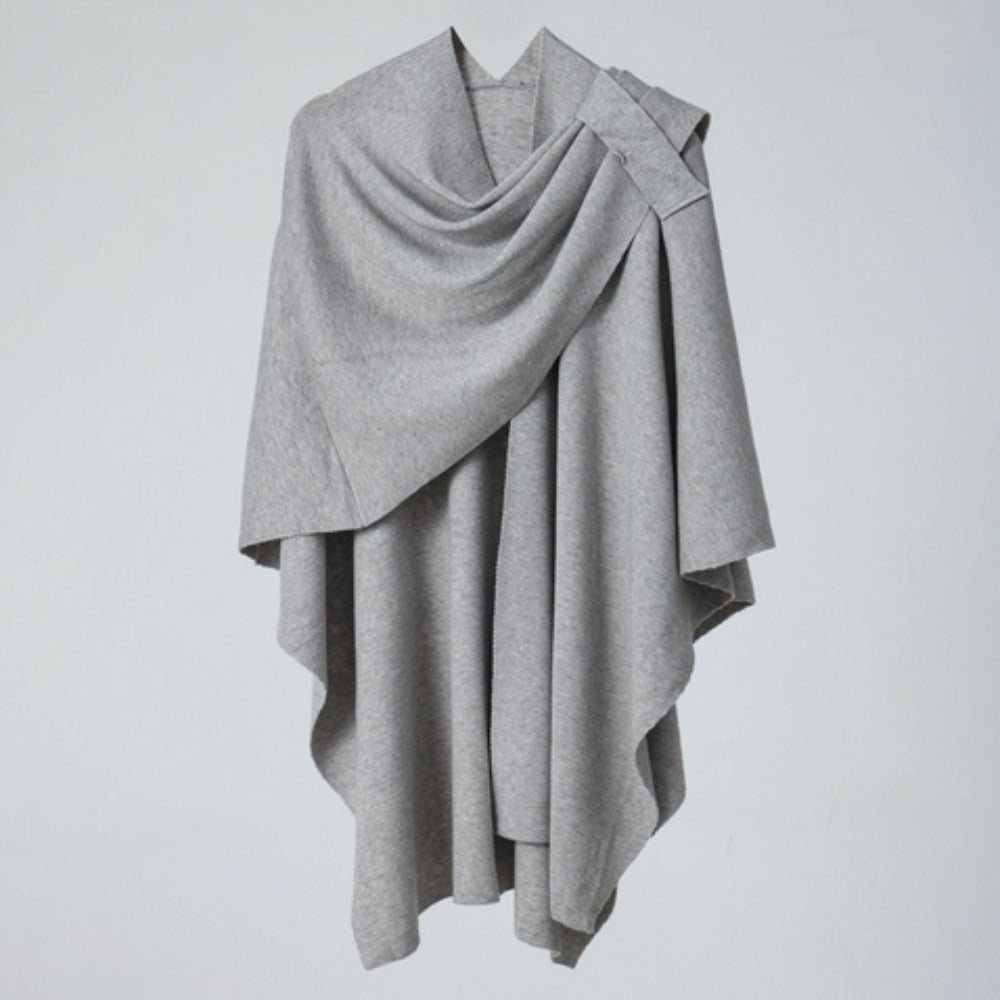 Virelli Poncho Lightweight Shawl Coat Silver Mist
