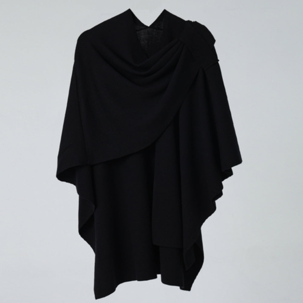 Virelli Poncho Lightweight Shawl Coat Midnight Veil