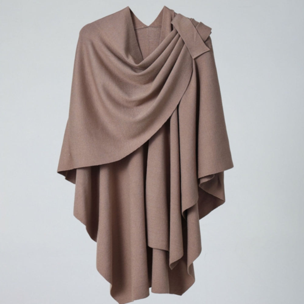 Virelli Poncho Lightweight Shawl Coat Mocha Clay