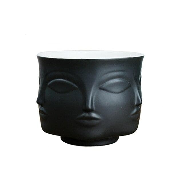 Visage Ceramic Planter Black