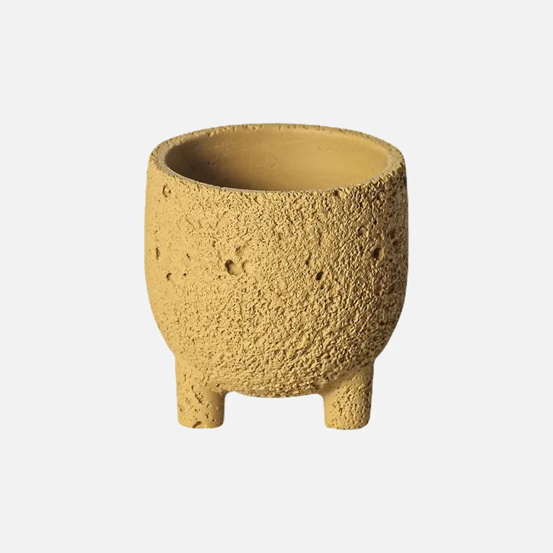 Volcano Rock Planter Mustard