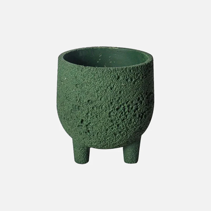 Volcano Rock Planter Green