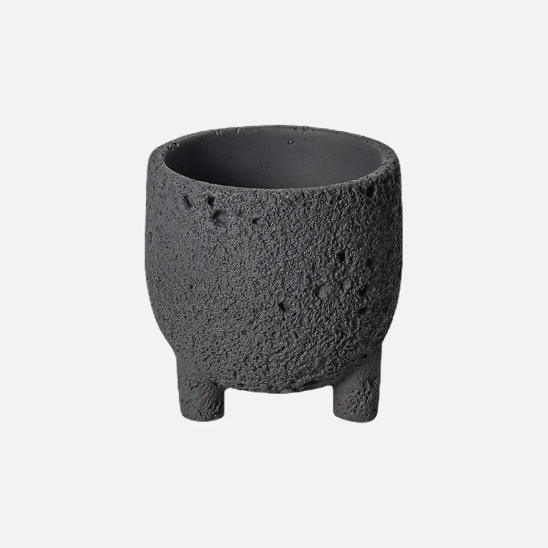 Volcano Rock Planter Charcoal