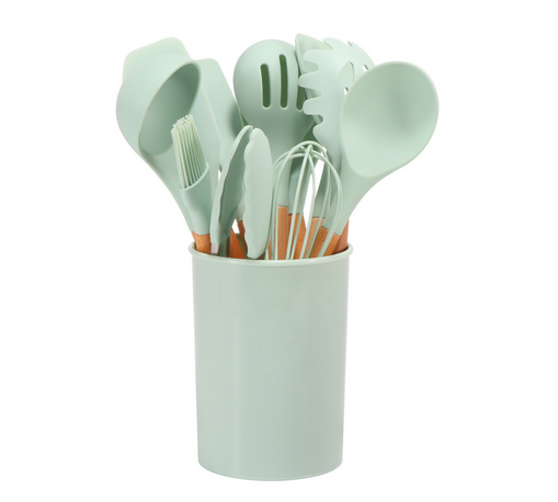Silicone Cooking Utensils Set Pale Green