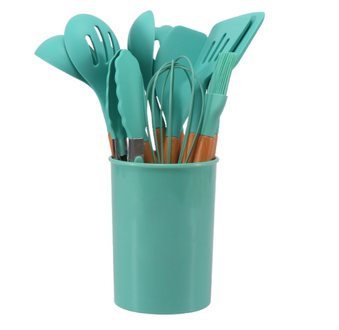 Silicone Cooking Utensils Set Viridian