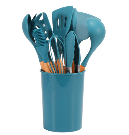 Silicone Cooking Utensils Set Forest Green