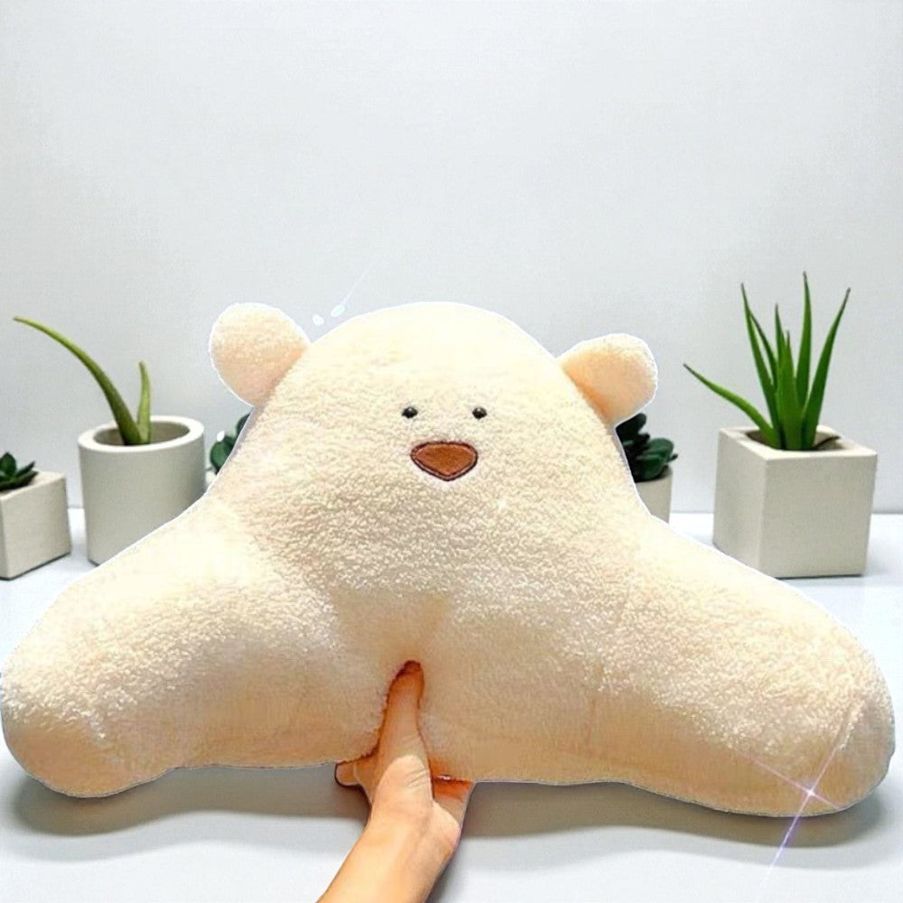 Teddy Shape Waist Backrest Cushion Cream Bear