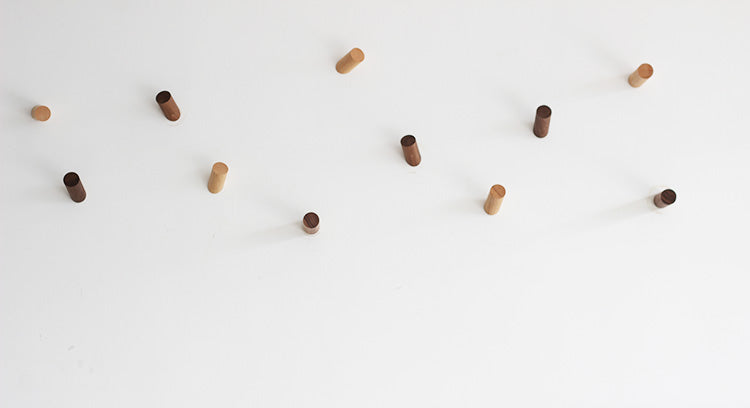 Wall Peg Hooks in Natural Wood