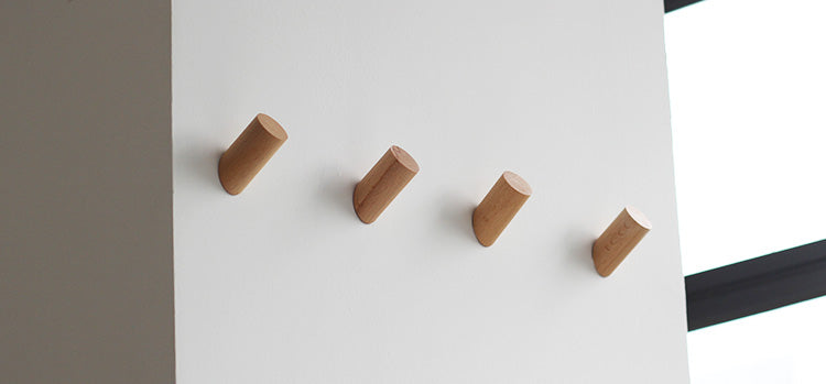 Wall Peg Hooks in Natural Wood