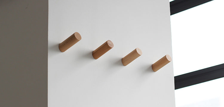Wall Peg Hooks in Natural Wood