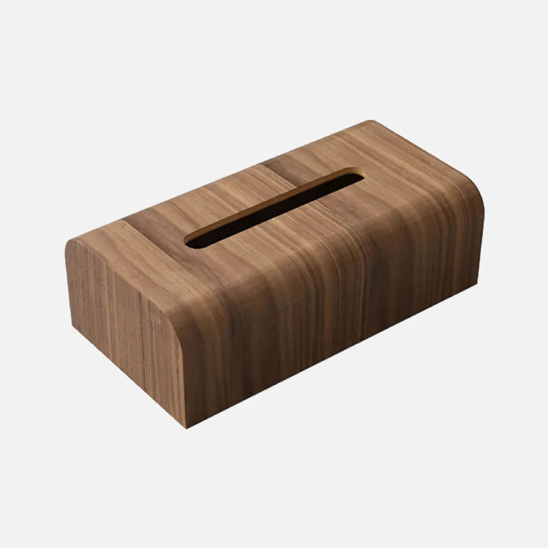 Walnut Wood Tissue Box Dark Coffee