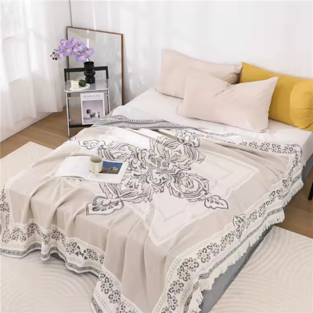 Wander Cotton Boho Mandala Blanket Frostbloom