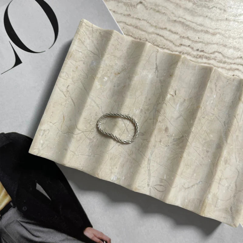 Wave Marble Soap Dish White