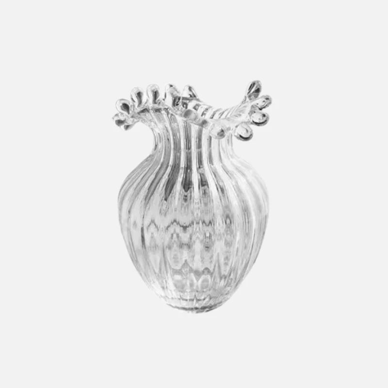 Wave Ripple Glass Vase Clear Large