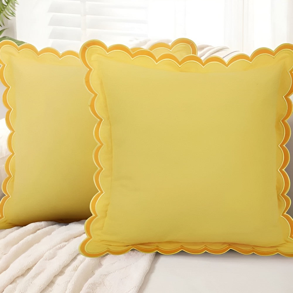 Wave Edge Cotton Cushion Cover Sunbeam Charm