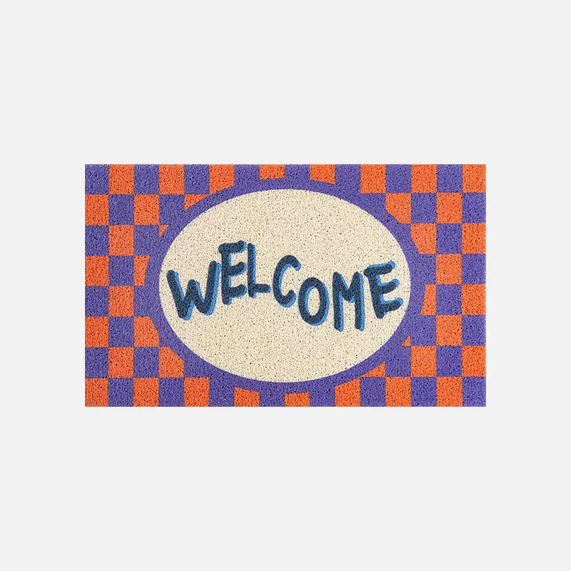 Welcome Doormat Violet Orange
