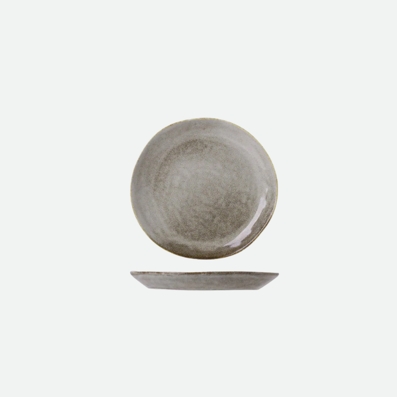 Welding Handmade Ceramic Porcelain Dinnerware Small Round Plate Grey