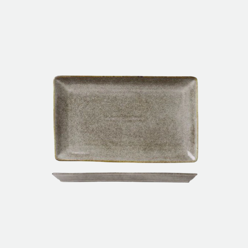 Welding Handmade Ceramic Porcelain Dinnerware Small Rectangular Plate Grey