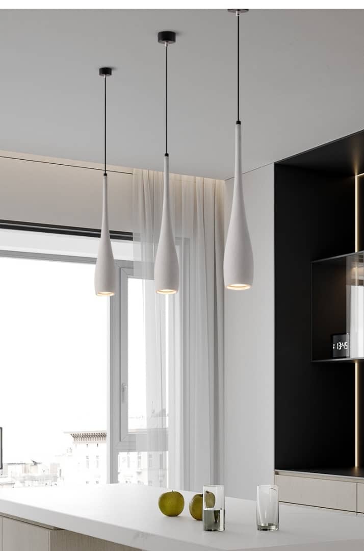 Sculpted Stone Pendant Light