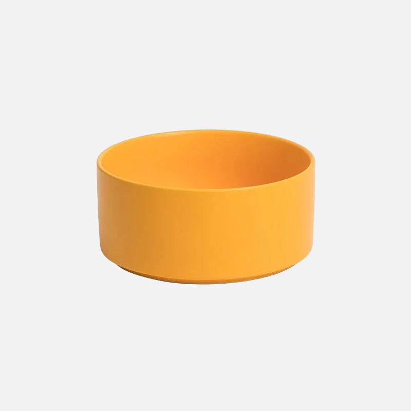 Whisker Wood Pet Feeding Bowl Yellow No Stand