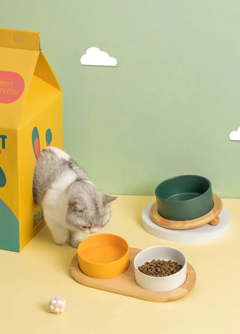 Whisker Wood Pet Feeding Bowl