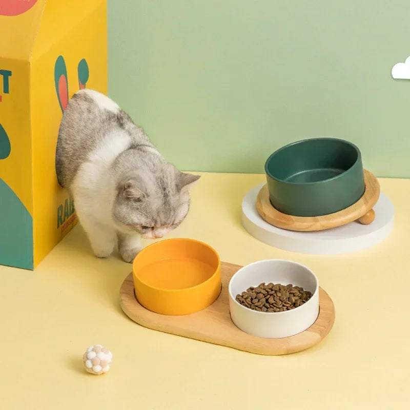 Whisker Wood Pet Feeding Bowl