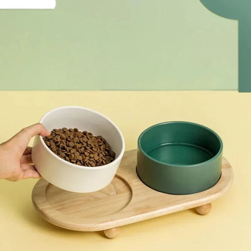 Whisker Wood Pet Feeding Bowl