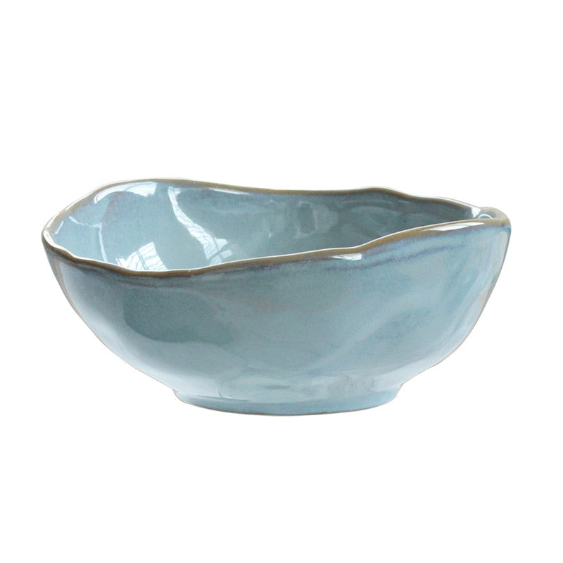 White & Blue Shell Porcelain Plates & Bowls