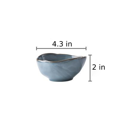 White & Blue Shell Porcelain Plates & Bowls Blue Rice bowl