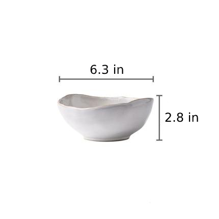 White & Blue Shell Porcelain Plates & Bowls White Bowl