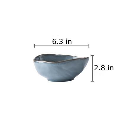 White & Blue Shell Porcelain Plates & Bowls Blue Bowl