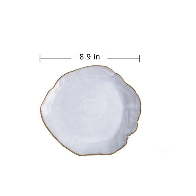 White & Blue Shell Porcelain Plates & Bowls White Plate