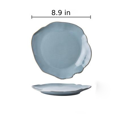 White & Blue Shell Porcelain Plates & Bowls Blue Plate