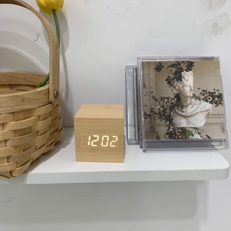 Wood O'clock Bamboo Digital Desk Clock