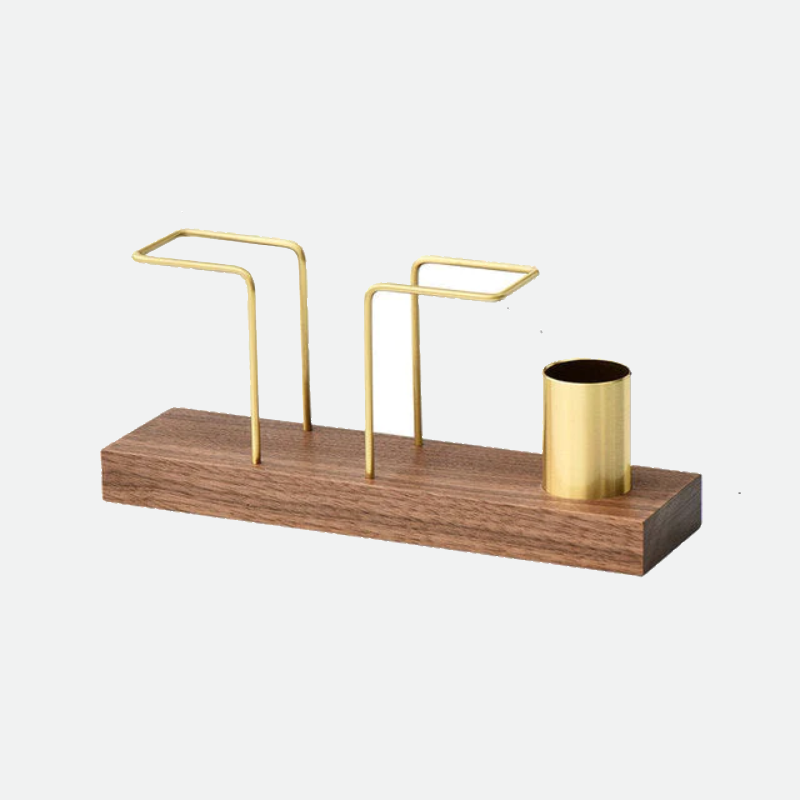 Wood Tissue Organizer Black Walnut Napkin & Toothpick Holder