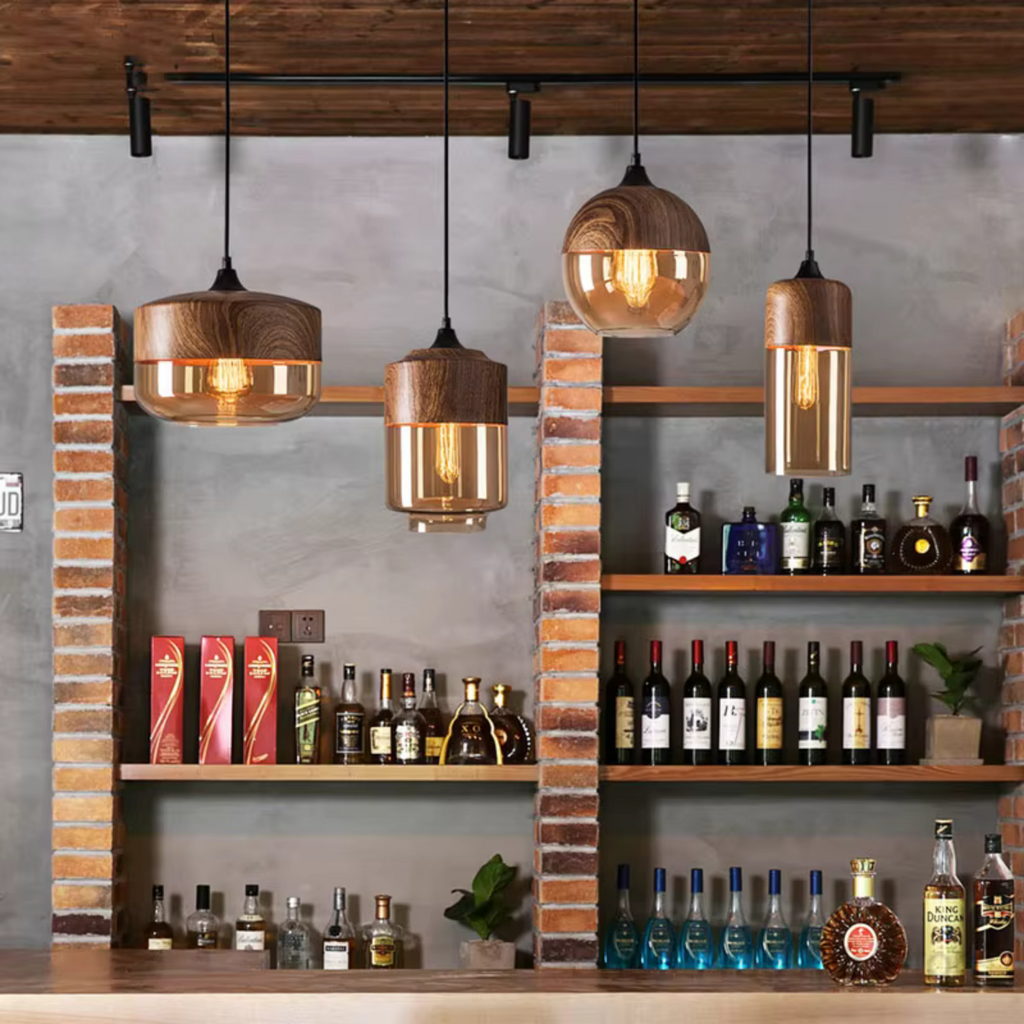Woodcrest Glass Pendant Light Collection