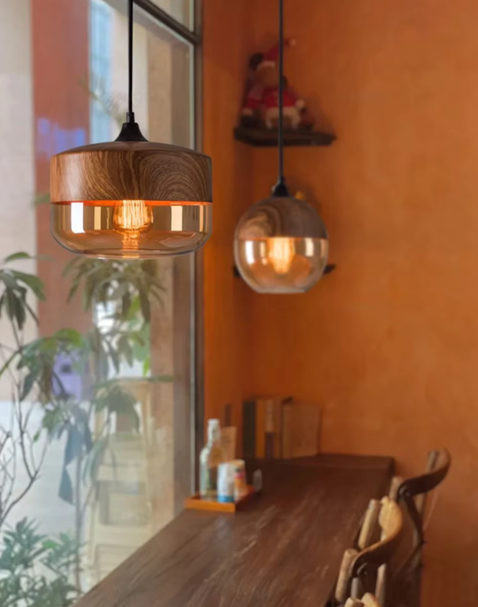 Woodcrest Glass Pendant Light Collection - FINAL SALE