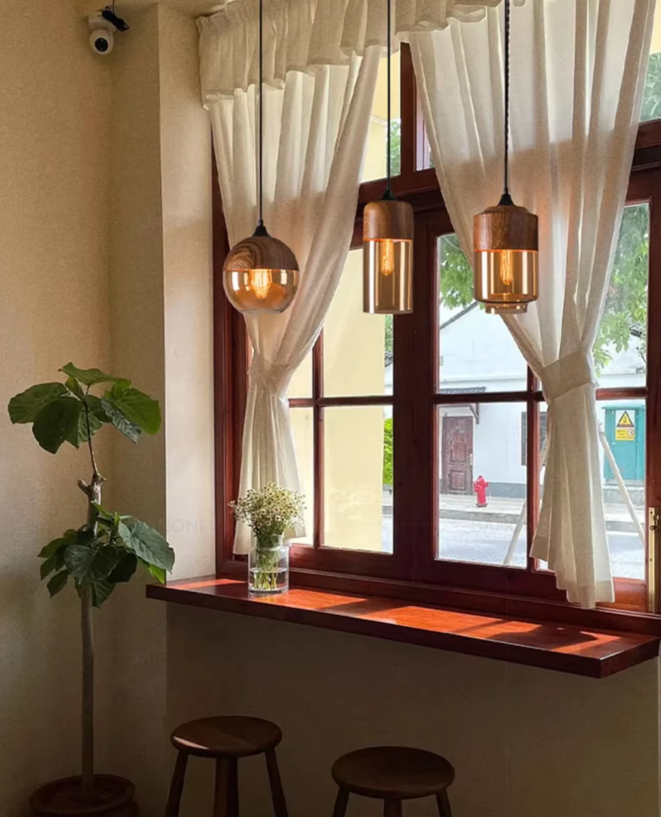 Woodcrest Glass Pendant Light Collection