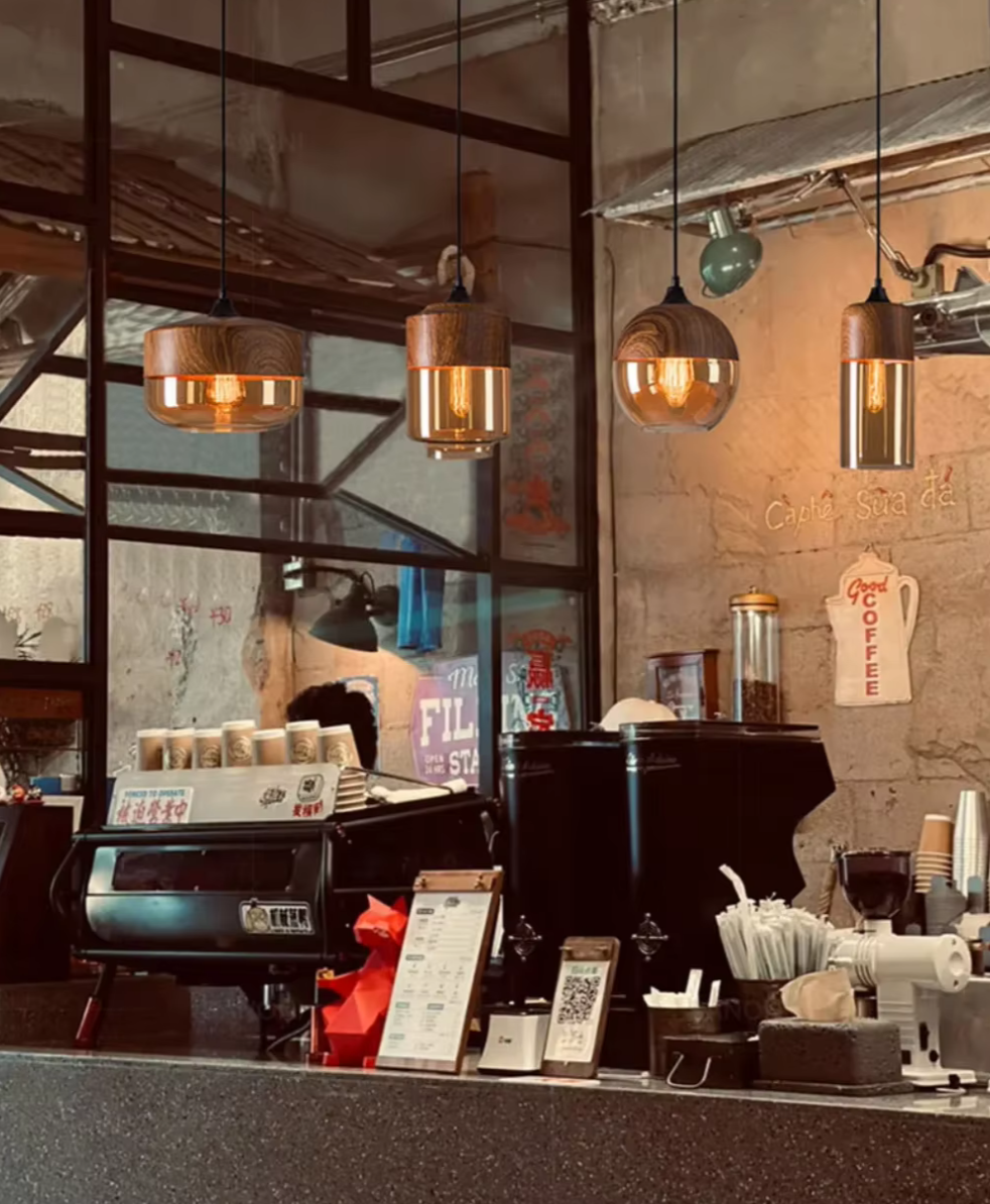 Woodcrest Glass Pendant Light Collection