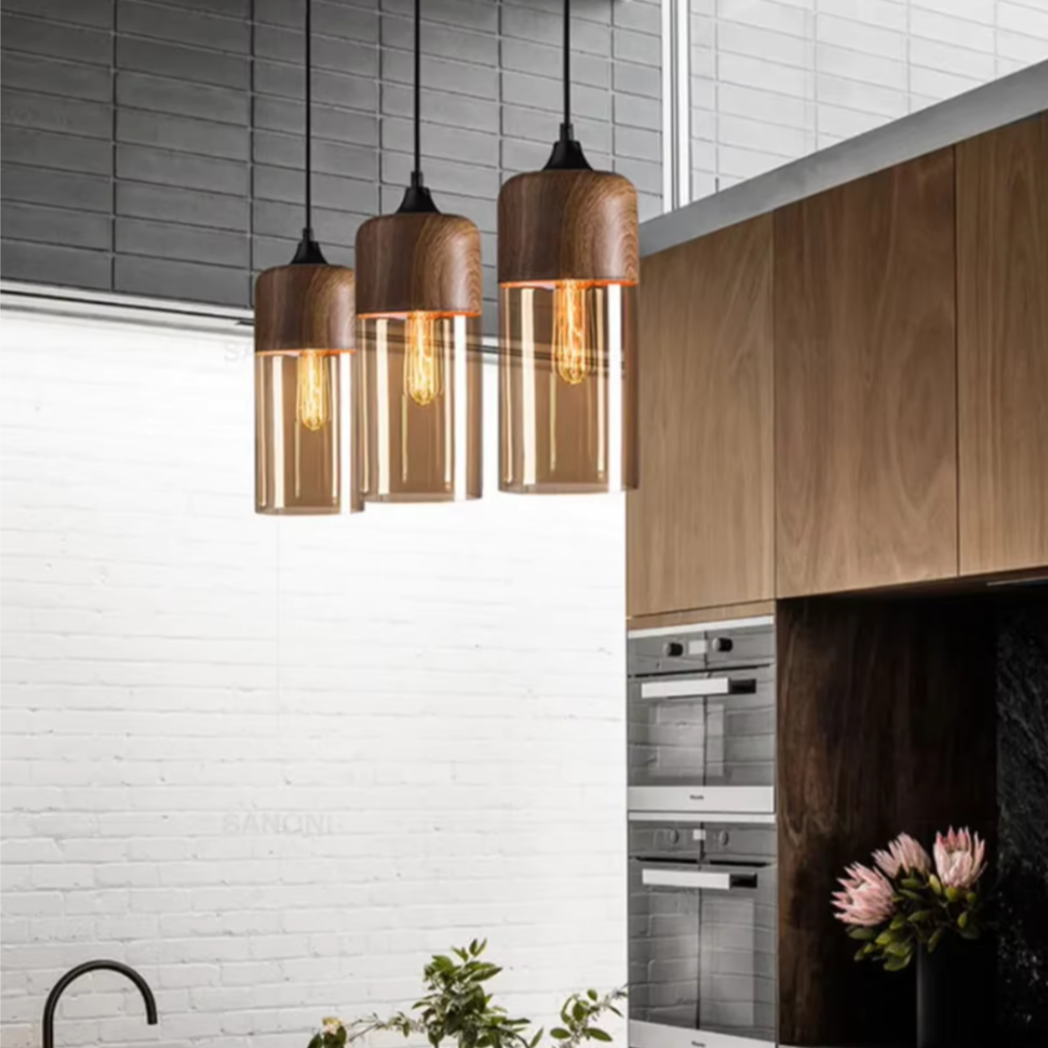 Woodcrest Glass Pendant Light Collection