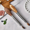 Oakforge Wood Handle Kitchen Tongs - Set of 2
