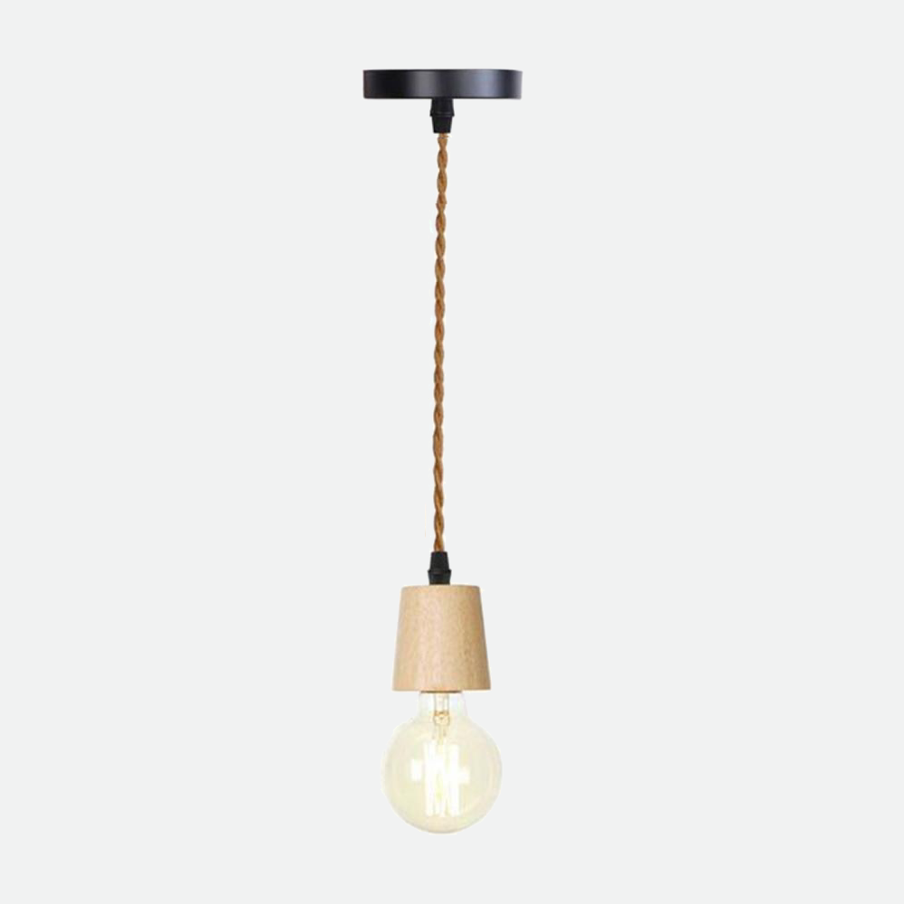 Woodie Single Pendant Light Socket Cone