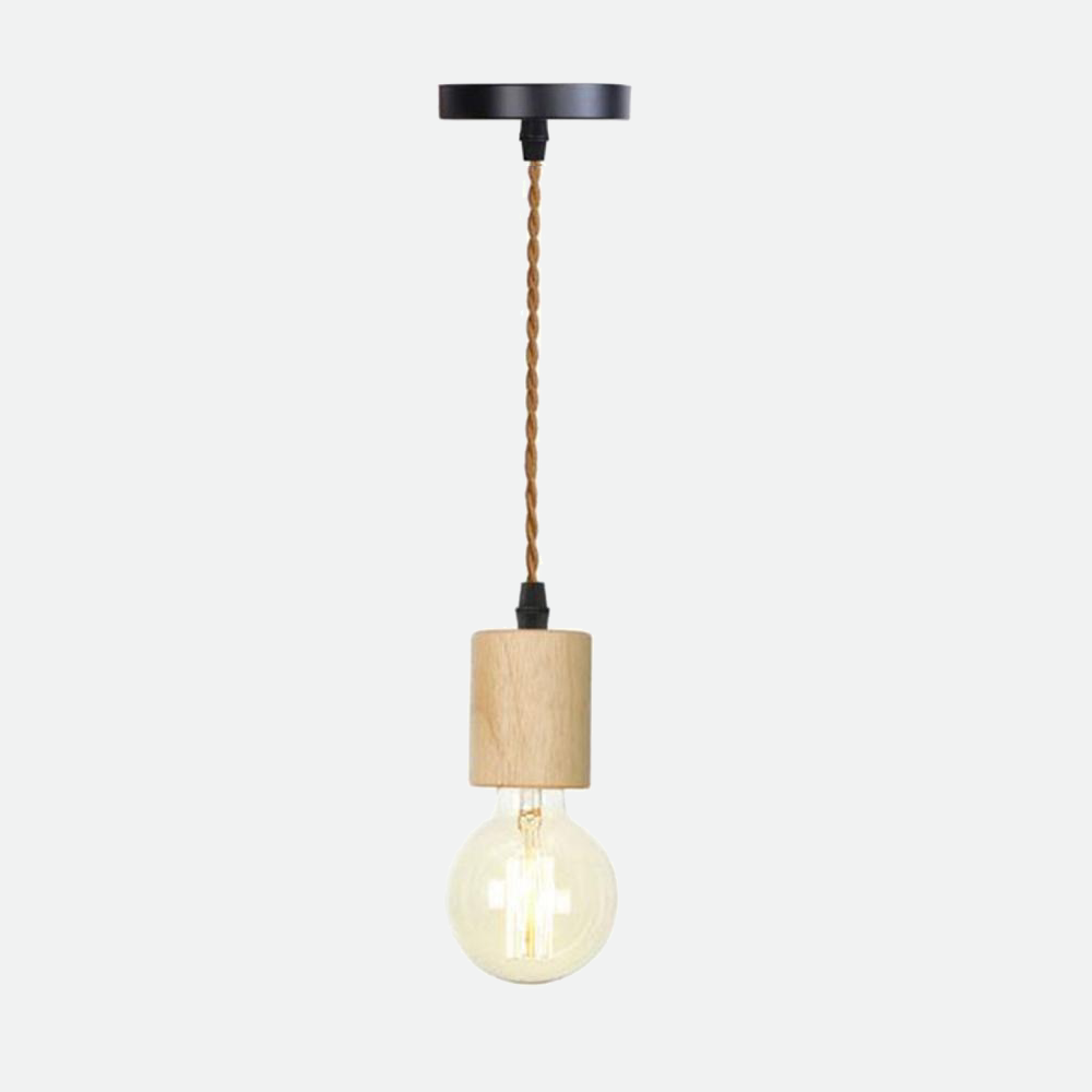 Woodie Single Pendant Light Socket Cylinder
