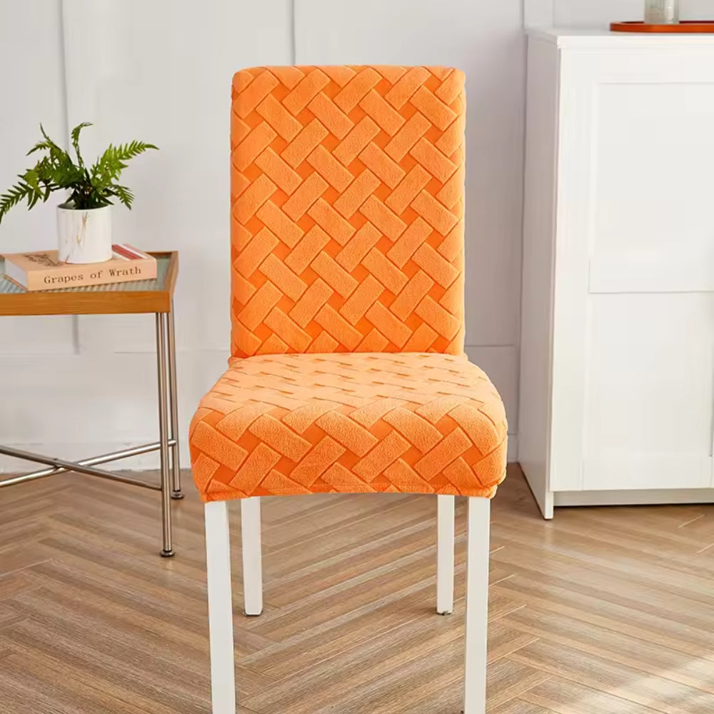 Woven Guard Jacquard Chair Cover Sunset Orange