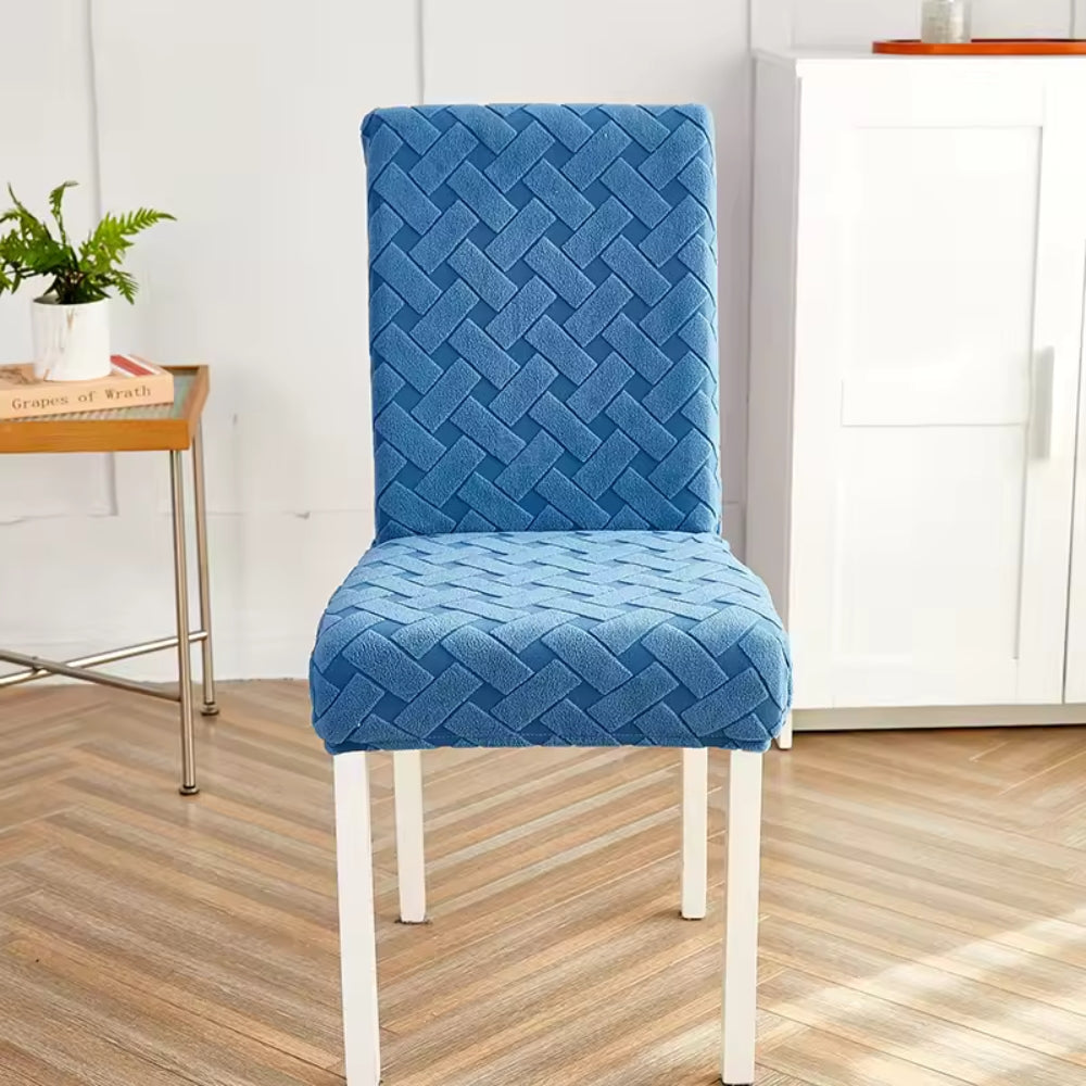 Woven Guard Jacquard Chair Cover Deep Ocean Blue