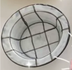 Yogurt Grid Ceramic Bowls Grey